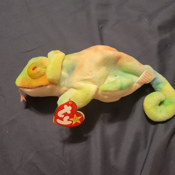 Ty Beanie Babies Rainbow the Chameleon 1997 Tye Dye - Picture 1 of 4